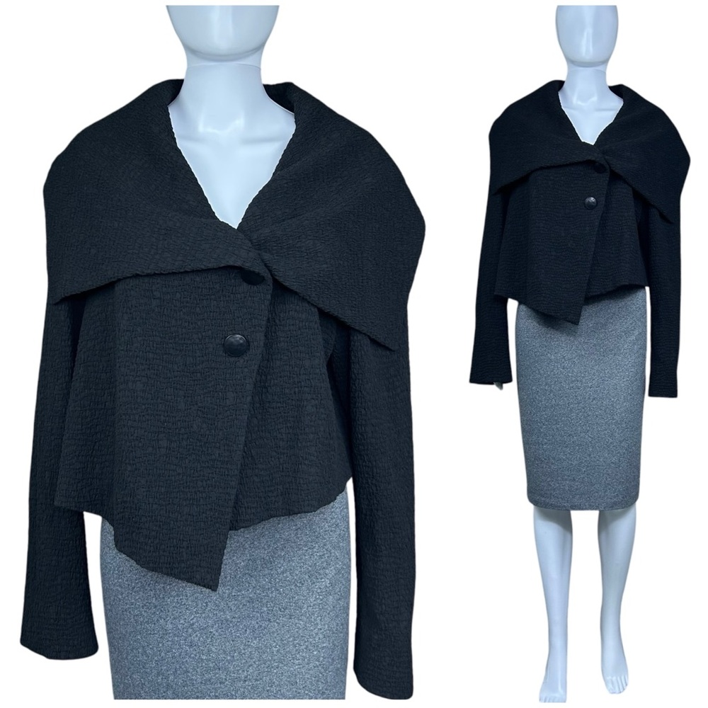 Anett Rostel Jacket MEDIUM Crinkled Texured Asymmetric Lagenlook Whimsigoth